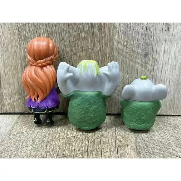 Lot of 3 Disney Frozen Anna & Surprise Stone Troll Father Son Figures Small - Picture 4 of 6
